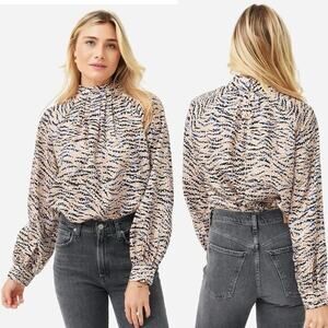 Hunter Bell New‎ York Womens Graham Silk Zebra Dot Print louse Top Size Large